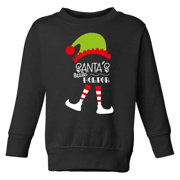 Santas Little Helper Elf Holiday Toddler Sweatshirt