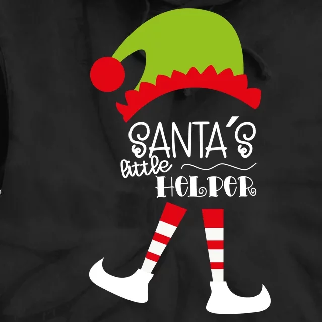 Santas Little Helper Elf Holiday Tie Dye Hoodie