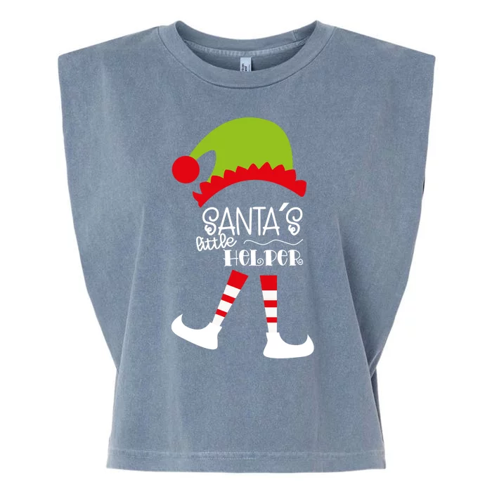 Santas Little Helper Elf Holiday Garment-Dyed Women's Muscle Tee