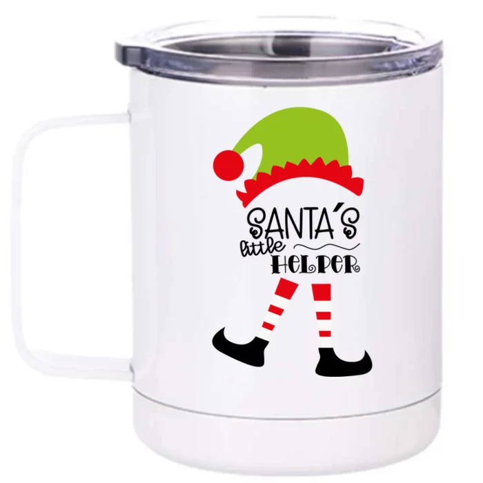 Santas Little Helper Elf Holiday Front & Back 12oz Stainless Steel Tumbler Cup