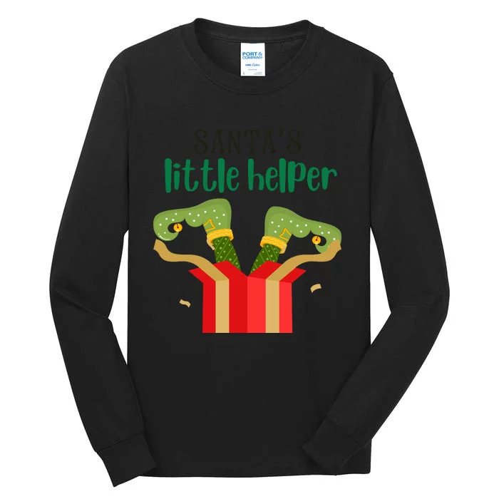 Santas Little Helper Christmas Kids Christmas Clothes Kids Christmas Outfitc Tall Long Sleeve T-Shirt