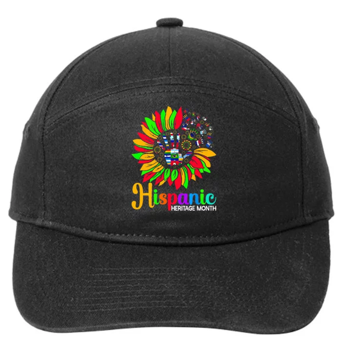 Sunflower Latino Hispanic Heritage Month Roots And Flags 7-Panel Snapback Hat