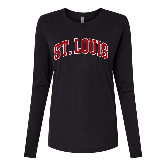 St. Louis Hometown Pride Throwback Design Womens Cotton Relaxed Long Sleeve T-Shirt