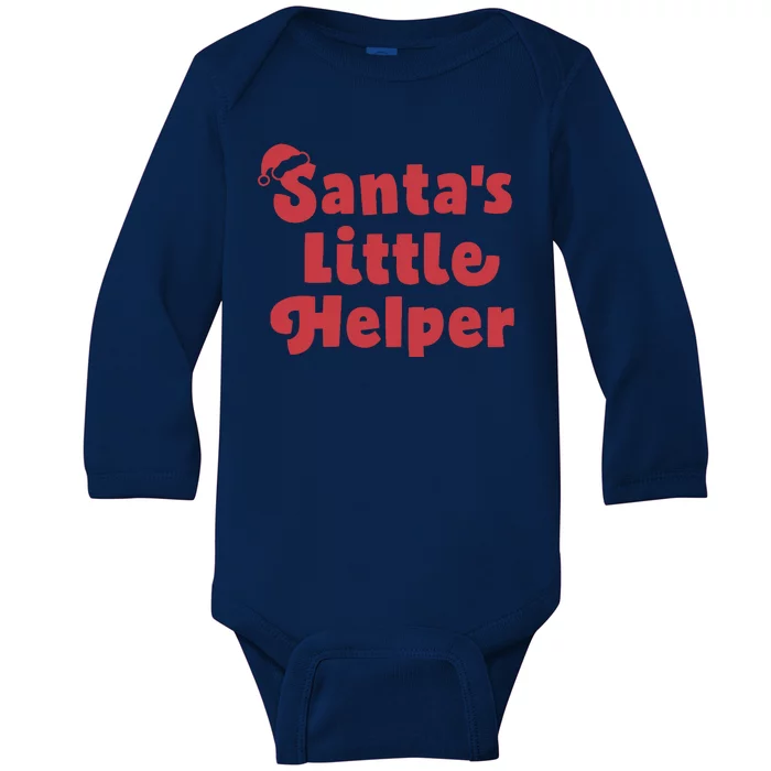 SantaS Little Helper Baby Long Sleeve Bodysuit