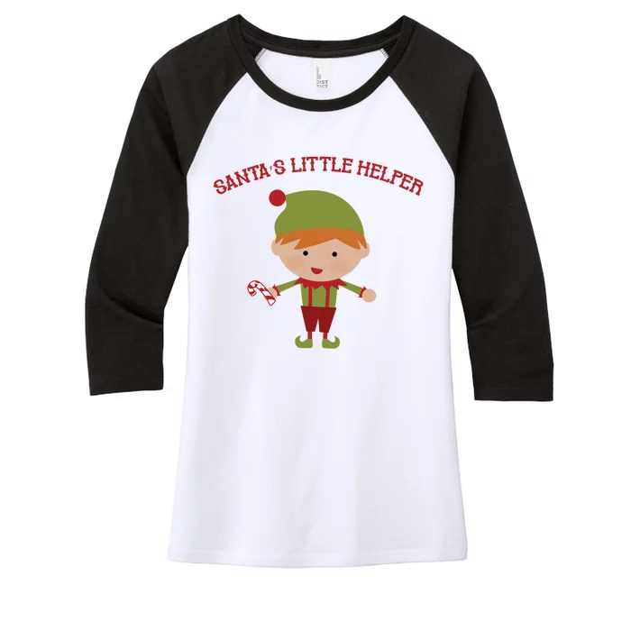 Santa's Little Helper Women's Tri-Blend 3/4-Sleeve Raglan Shirt