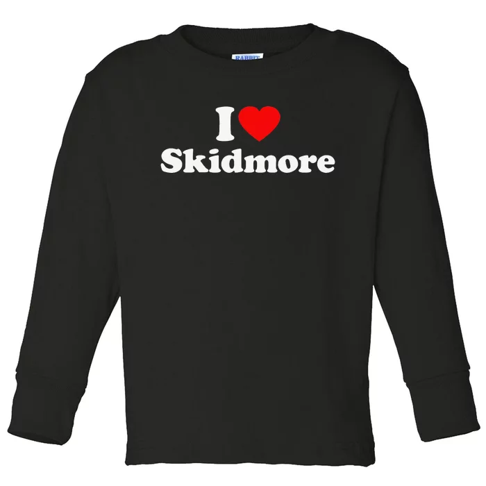 Skidmore Love Heart College University Alumni Toddler Long Sleeve Shirt