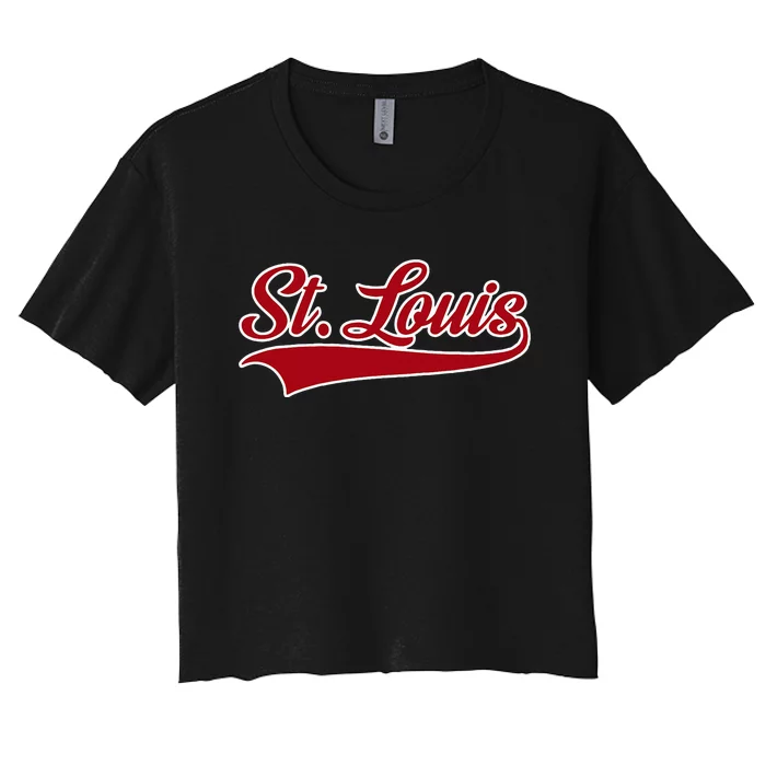 St Louis Hometown Pride Throwback Design Women's Crop Top Tee