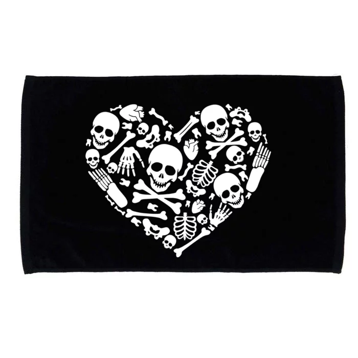 Skeleton Love Heart Lovers Microfiber Hand Towel