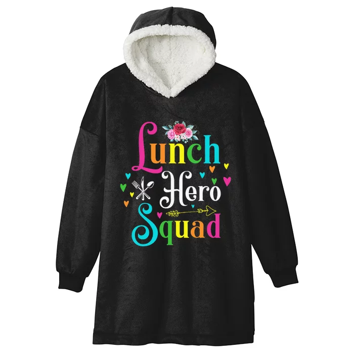 School Lunch Hero Squad Funny Cafeteria Workers Gifts Hooded Wearable Blanket