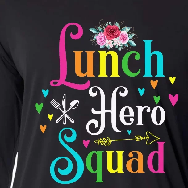 School Lunch Hero Squad Funny Cafeteria Workers Gifts Cooling Performance Long Sleeve Crew