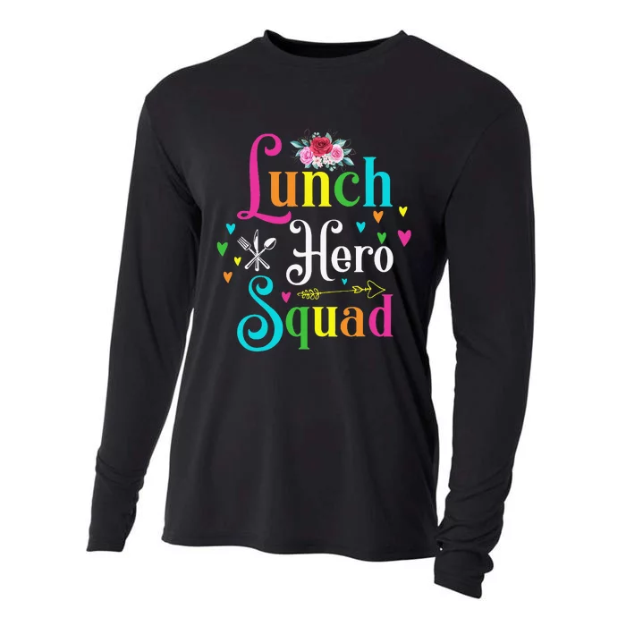 School Lunch Hero Squad Funny Cafeteria Workers Gifts Cooling Performance Long Sleeve Crew