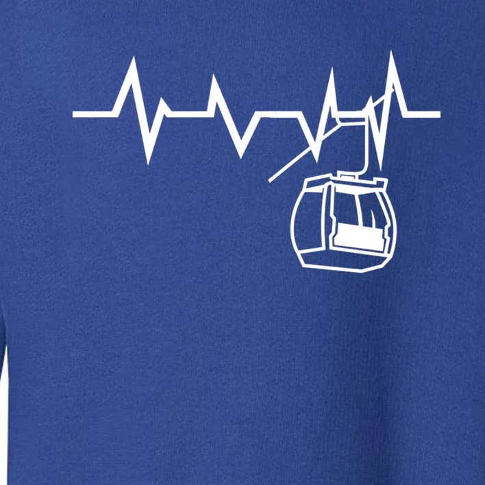 Ski Lift Heartbeat Design Skier Skiing Cute Gift Toddler Sweatshirt