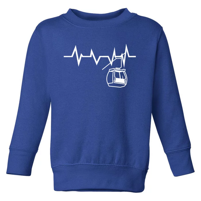 Ski Lift Heartbeat Design Skier Skiing Cute Gift Toddler Sweatshirt