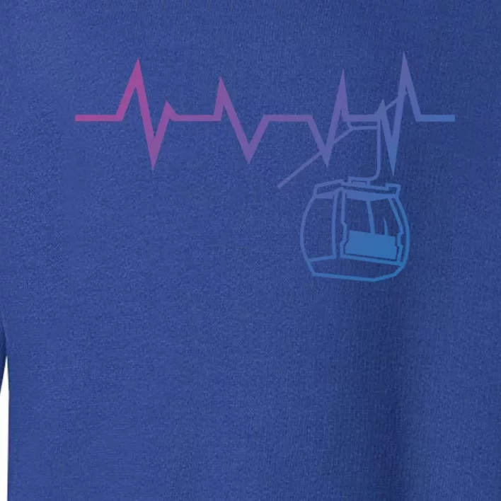 Ski Lift Heartbeat Design Skier Skiing Gift Toddler Sweatshirt