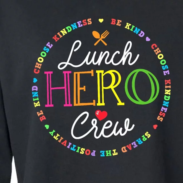 School Lunch Hero Squad Funny Cafeteria Workers Crew Lady Cropped Pullover Crew