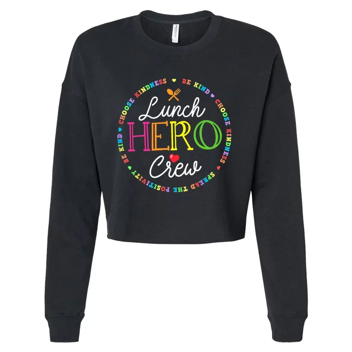 School Lunch Hero Squad Funny Cafeteria Workers Crew Lady Cropped Pullover Crew