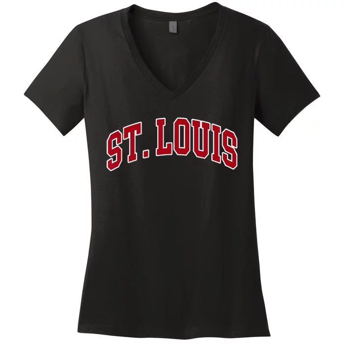 St. Louis Hometown Pride Throwback Design Women's V-Neck T-Shirt