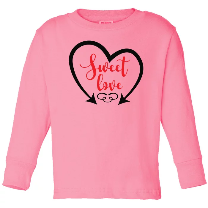 Sweet Love Heart Cute Valentines Day Toddler Long Sleeve Shirt