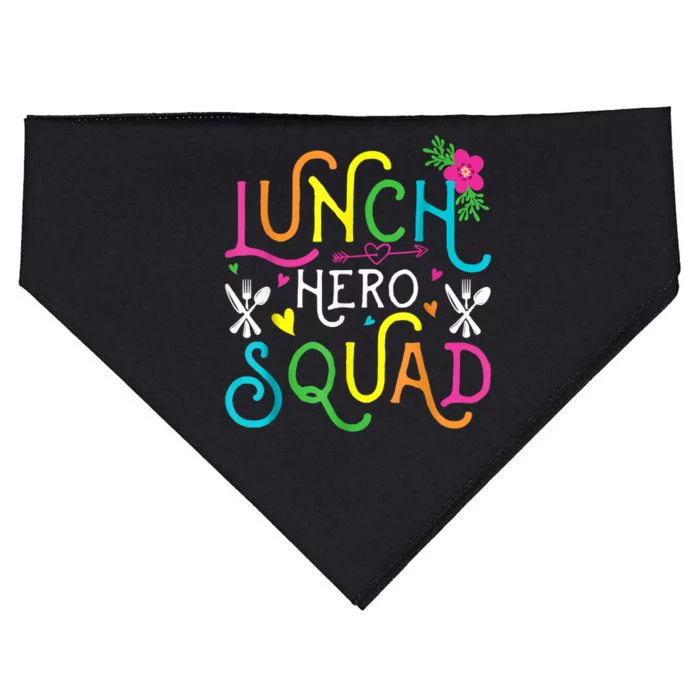 School Lunch Hero Squad Funny Cafeteria Workers Gifts USA-Made Doggie Bandana