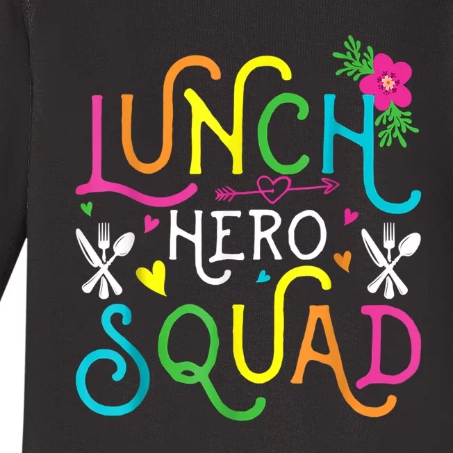 School Lunch Hero Squad Funny Cafeteria Workers Gifts Baby Long Sleeve Bodysuit