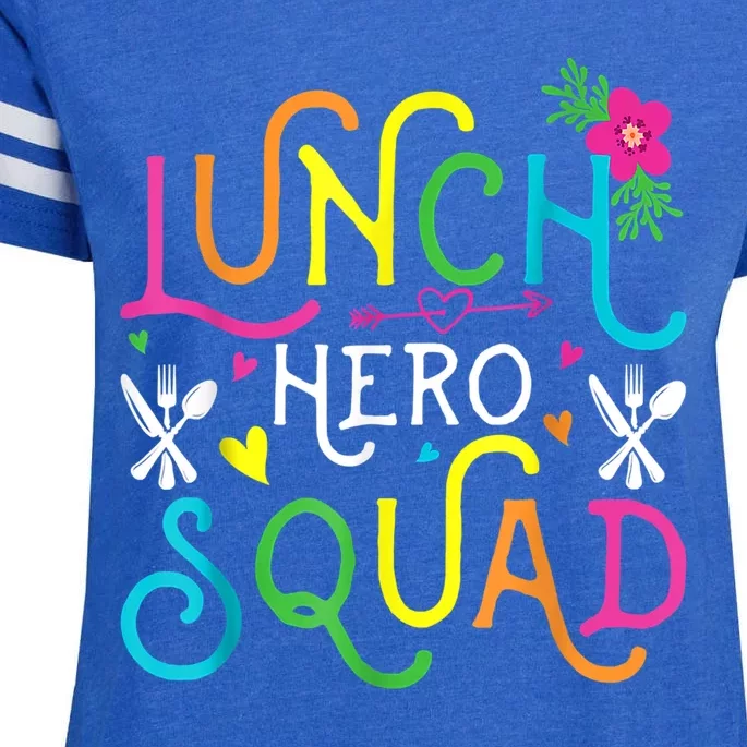 School Lunch Hero Squad Funny Cafeteria Workers Gifts Enza Ladies Jersey Football T-Shirt