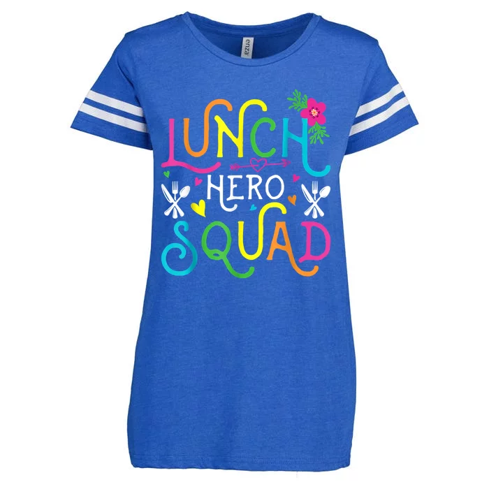 School Lunch Hero Squad Funny Cafeteria Workers Gifts Enza Ladies Jersey Football T-Shirt