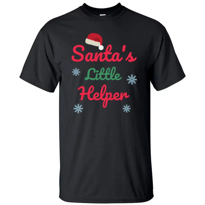 Santa's Litlle Helper Snowflake Christmas Tall T-Shirt