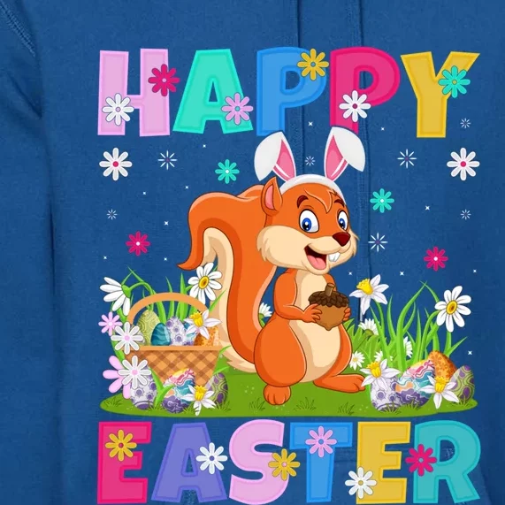 Squirrel Lover Happy Easter Bunny Squirrel Easter Sunday Gift Premium Hoodie