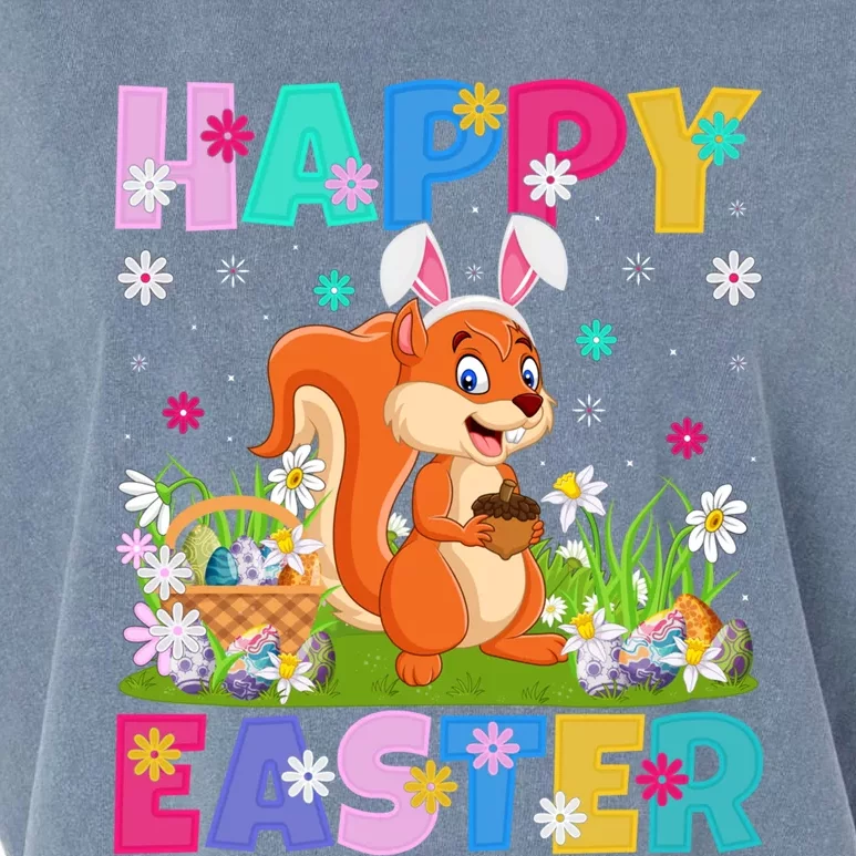 Squirrel Lover Happy Easter Bunny Squirrel Easter Sunday Gift Garment-Dyed Women's Muscle Tee