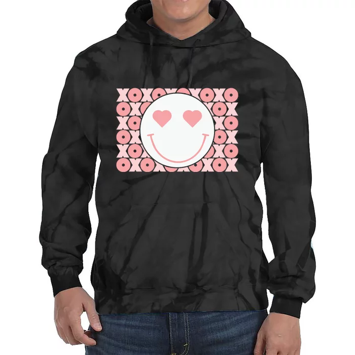 Smiley Love Happy Face Valentines Gift For Valentine Day Tie Dye Hoodie