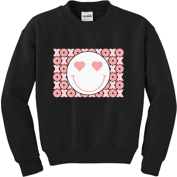 Smiley Love Happy Face Valentines Gift For Valentine Day Kids Sweatshirt