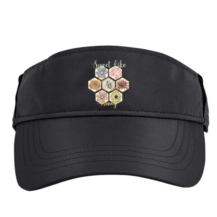 Sweet Like Honey Floral Bee Retro Adult Drive Performance Visor