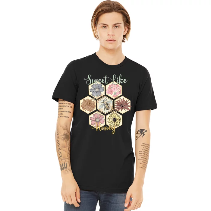 Sweet Like Honey Floral Bee Retro Premium T-Shirt