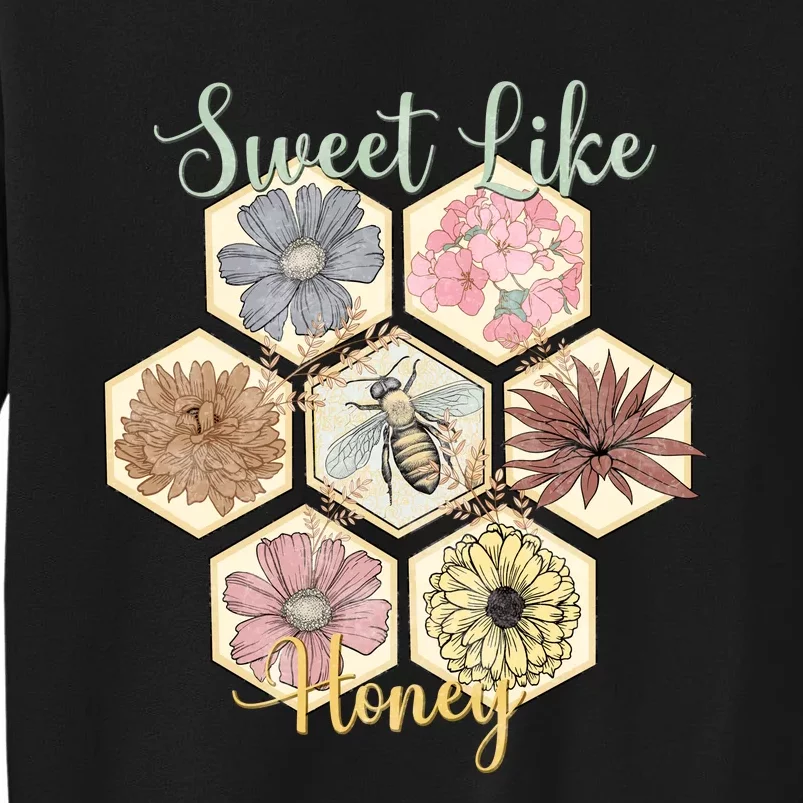 Sweet Like Honey Floral Bee Retro Tall Sweatshirt