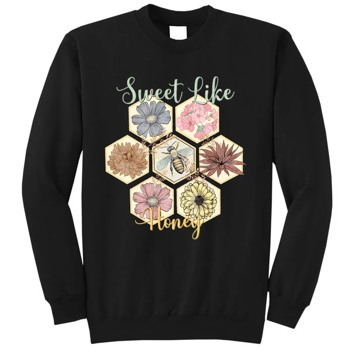 Sweet Like Honey Floral Bee Retro Tall Sweatshirt