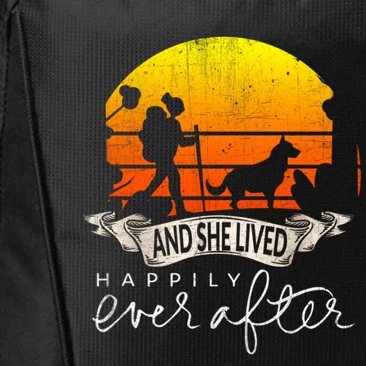 She Lived Happily Ever After Camping Hiking Dog Lover Gift City Backpack