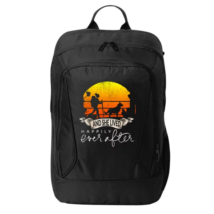 She Lived Happily Ever After Camping Hiking Dog Lover Gift City Backpack