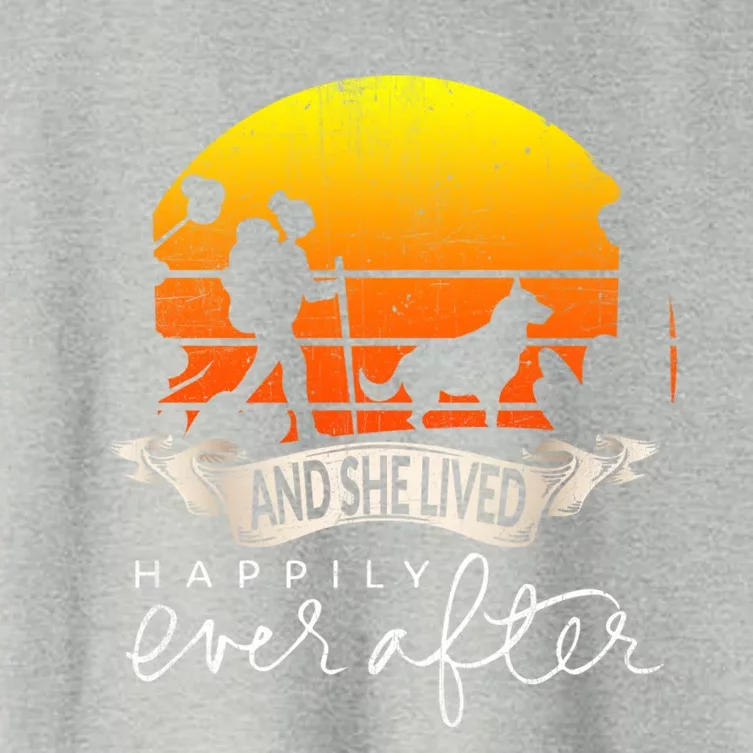 She Lived Happily Ever After Camping Hiking Dog Lover Gift Women's Crop Top Tee