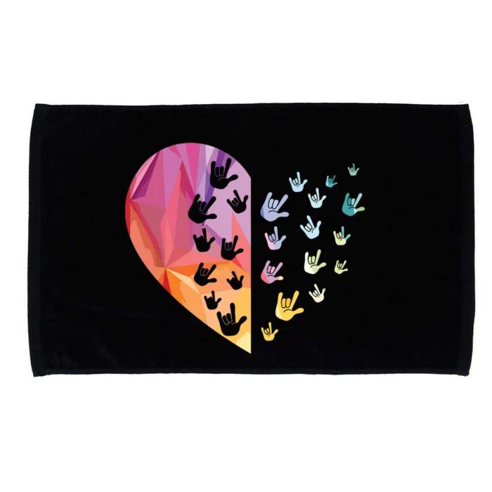 Sign Language Heart ASL Gift Deaf Gift ASL Teacher Gift Microfiber Hand Towel