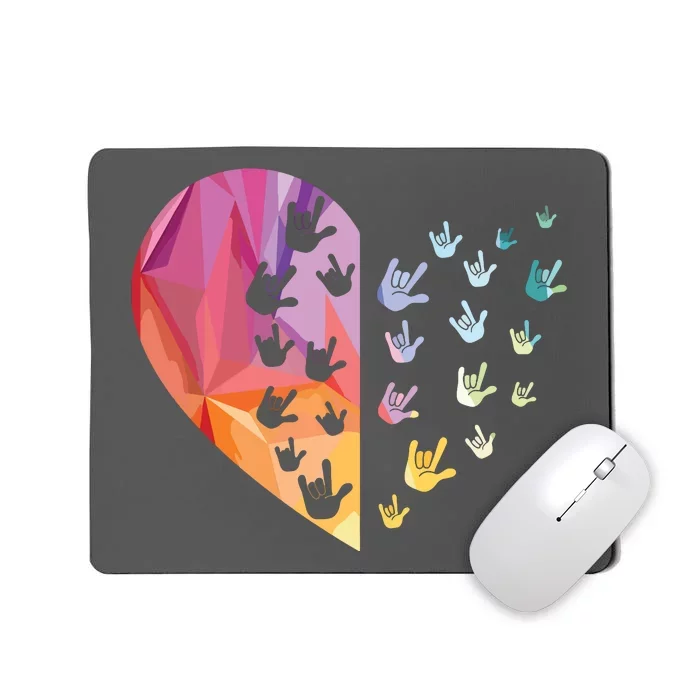 Sign Language Heart ASL Gift Deaf Gift ASL Teacher Gift Mousepad