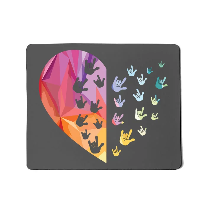 Sign Language Heart ASL Gift Deaf Gift ASL Teacher Gift Mousepad