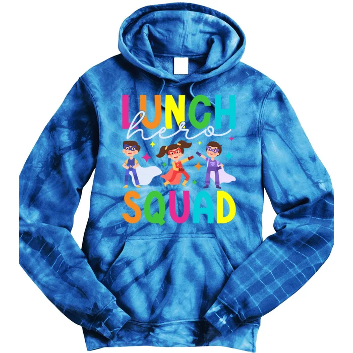 School Lunch Hero Squad Funny Cafeteria Worker Lunch Lady Cool Gift Tie Dye Hoodie