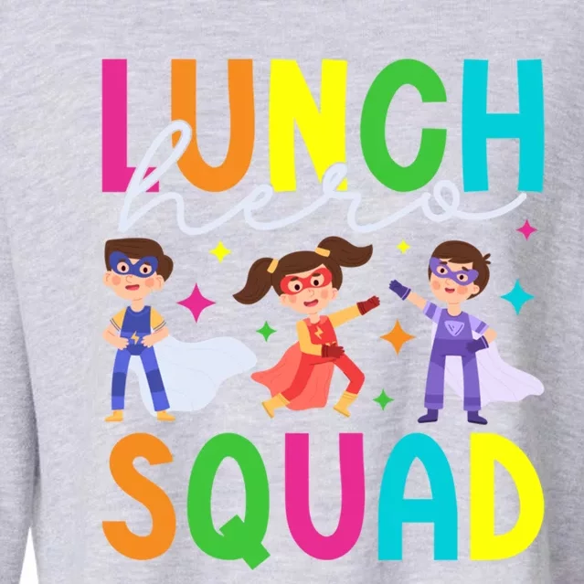 School Lunch Hero Squad Funny Cafeteria Worker Lunch Lady Cool Gift Cropped Pullover Crew