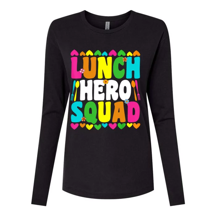 School Lunch Hero Squad Funny Cafeteria Workers Gifts Womens Cotton Relaxed Long Sleeve T-Shirt