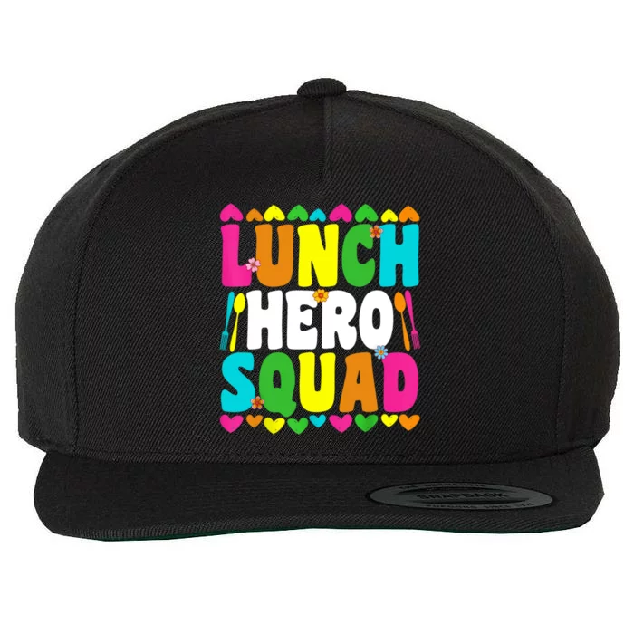 School Lunch Hero Squad Funny Cafeteria Workers Gifts Wool Snapback Cap