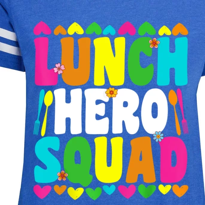 School Lunch Hero Squad Funny Cafeteria Workers Gifts Enza Ladies Jersey Football T-Shirt