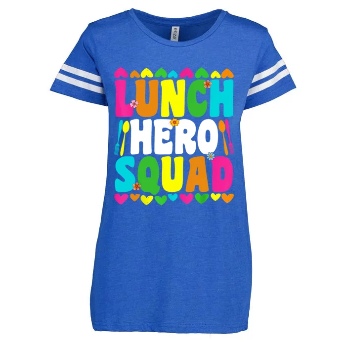 School Lunch Hero Squad Funny Cafeteria Workers Gifts Enza Ladies Jersey Football T-Shirt