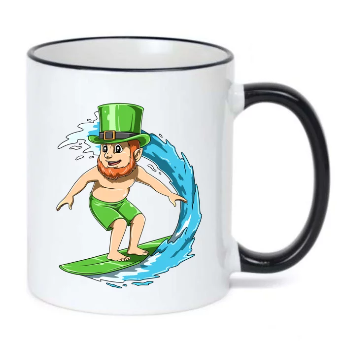 Surfing Leprechaun Hawaiian Irish St Patrick's Day Surfers Gift Black Color Changing Mug