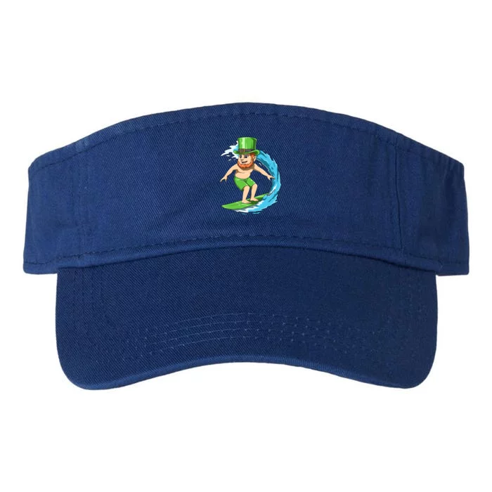 Surfing Leprechaun Hawaiian Irish St Patrick's Day Surfers Gift Valucap Bio-Washed Visor