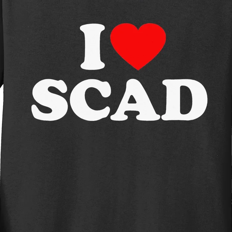 SCAD Love Heart College University Alumni Kids Long Sleeve Shirt